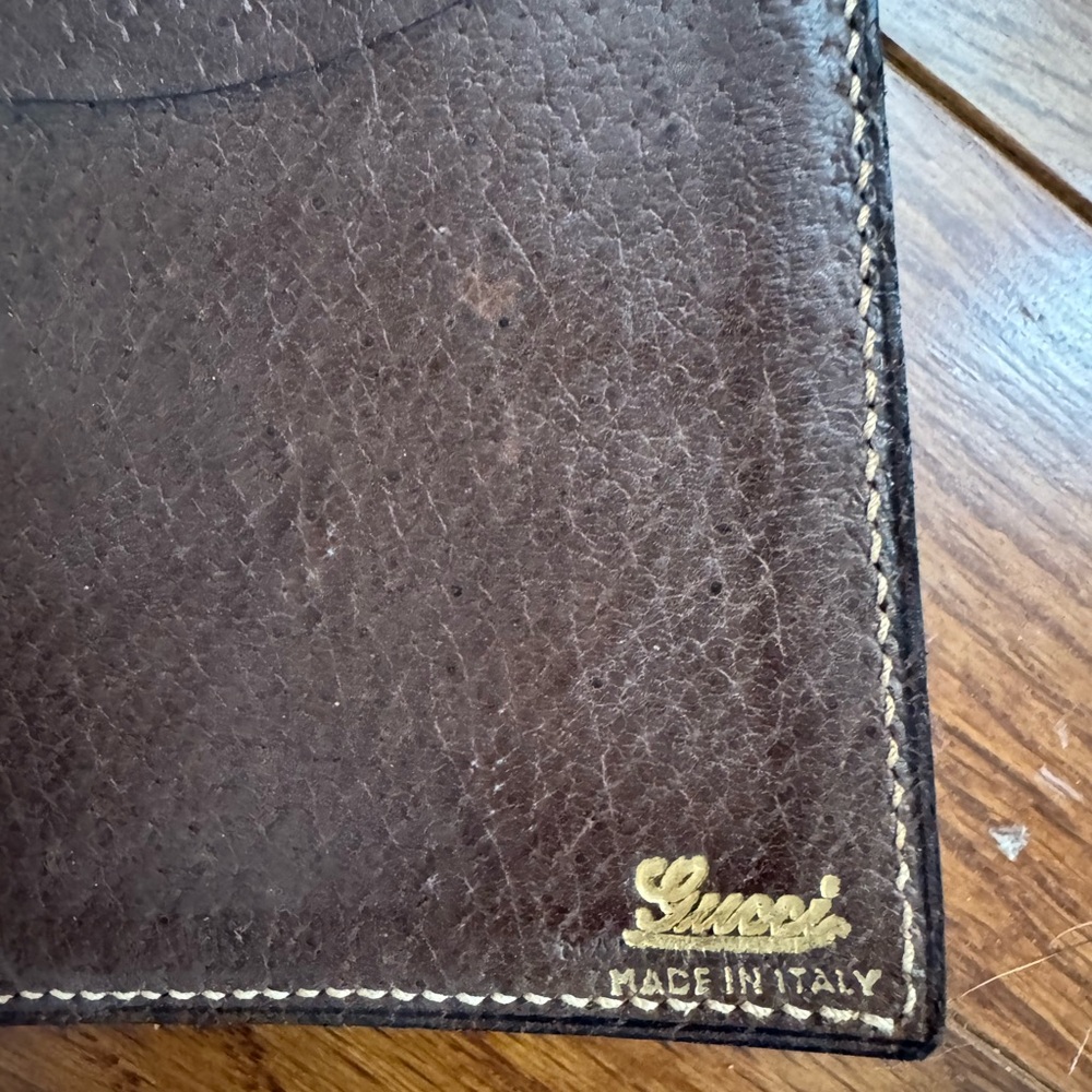 Gucci Brown Leather small notebook wallet
